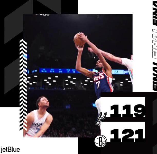 K1体育网站-菜鸟得分手绝杀马刺！篮网终结主场5连败仍有隐患